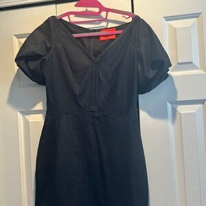 Soft black denim dress.